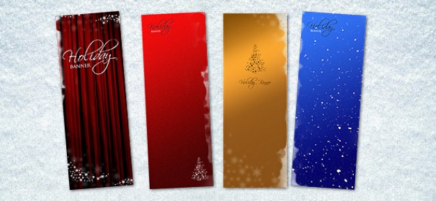 elegant christmas banner templates in four style
