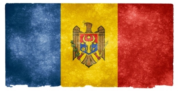 moldova grunge flag in three color and eagle