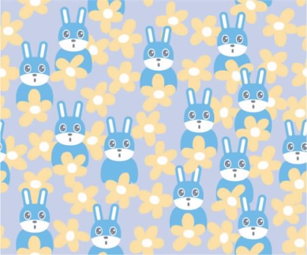 background material with Cute rabbit vector flowers