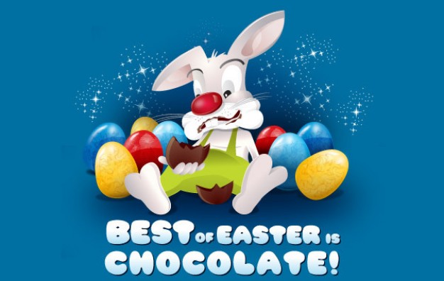Best of Easter is Chocolate that rabbit lying in chocolate heap
