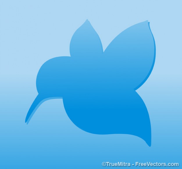 Abstract Blue bird shape with blue background