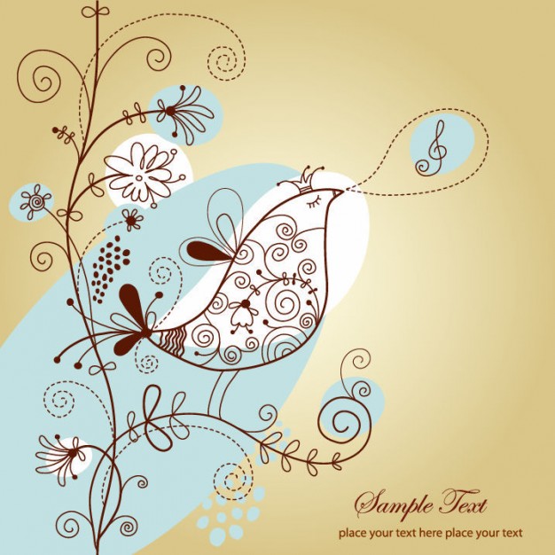 Graphics singing Pantone bird with floral illustration about Sweater Pinterest