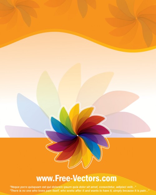 Color colorful Orange simple flower template background about Graphics Flowers
