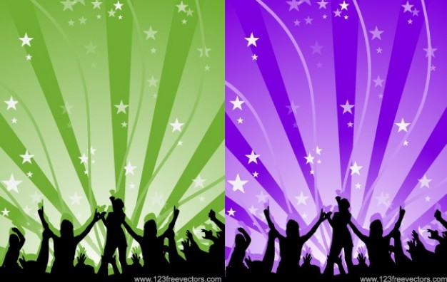 dance party with colorful radiant background