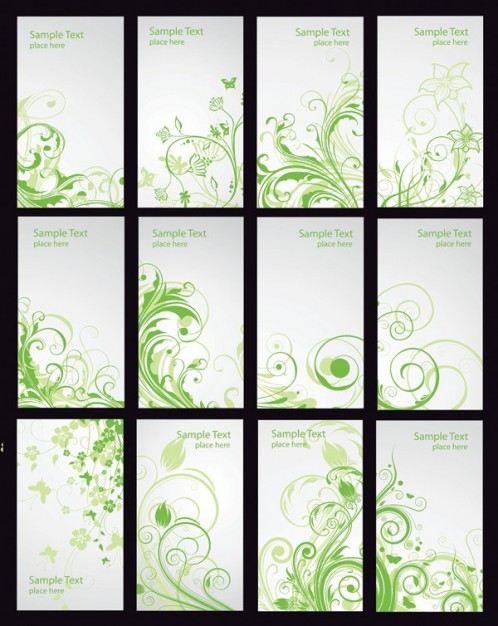 green Valentine's Day floral card set about Botany Hydrangea