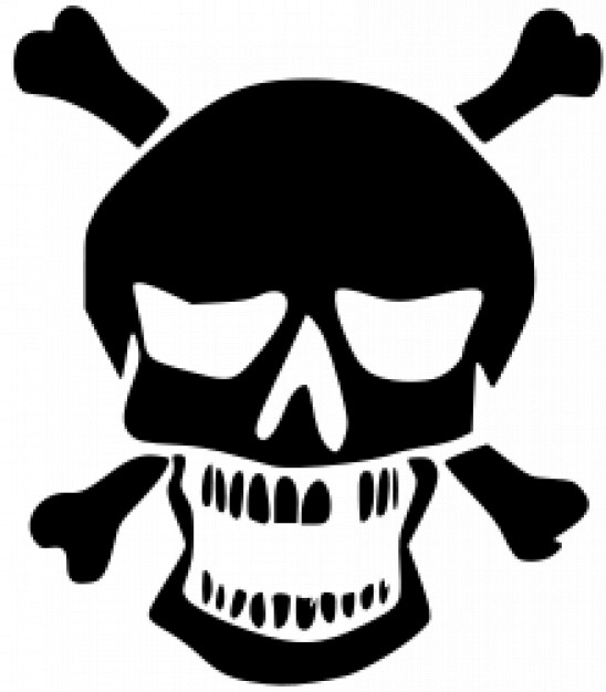 skull with bone pair showing dangerous